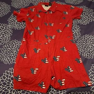 Men’s patriotic Mickey Mouse romper size medium